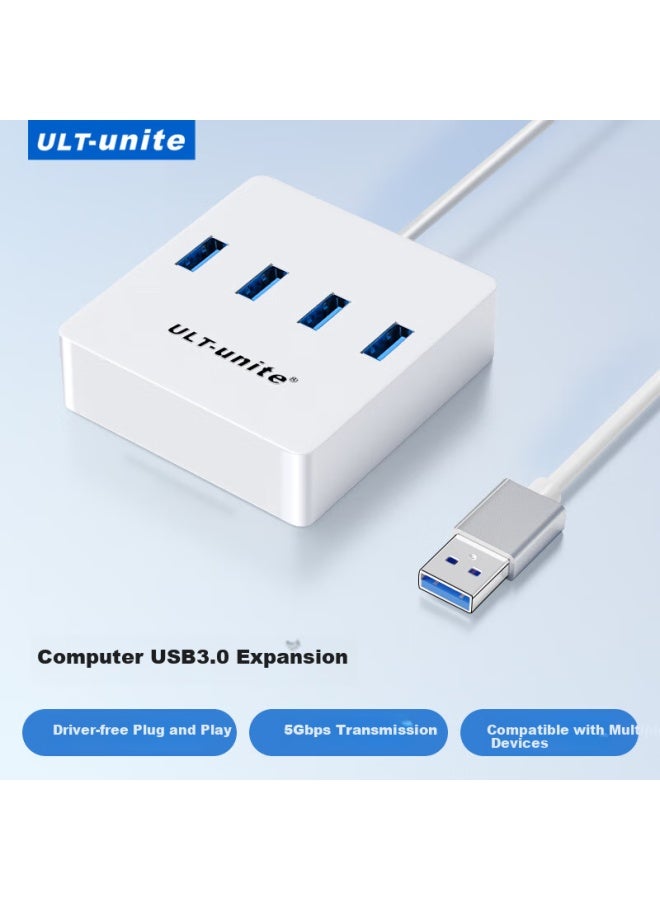 Ult-unite Usb3.0 Splitter Expansion Dock Hub Hub High Speed Four-port Expansion Dock Laptop Desktop One Drag Four Multi-interface Converter Extension Cable - Image 1