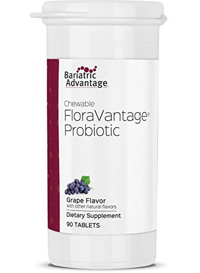 Bariatric Advantage Chewable Floravantage Tablets Probiotic Supplement For Bariatric Surgery Patients For Healthy Immune Support Grape Flavor 90 Count - Image 1