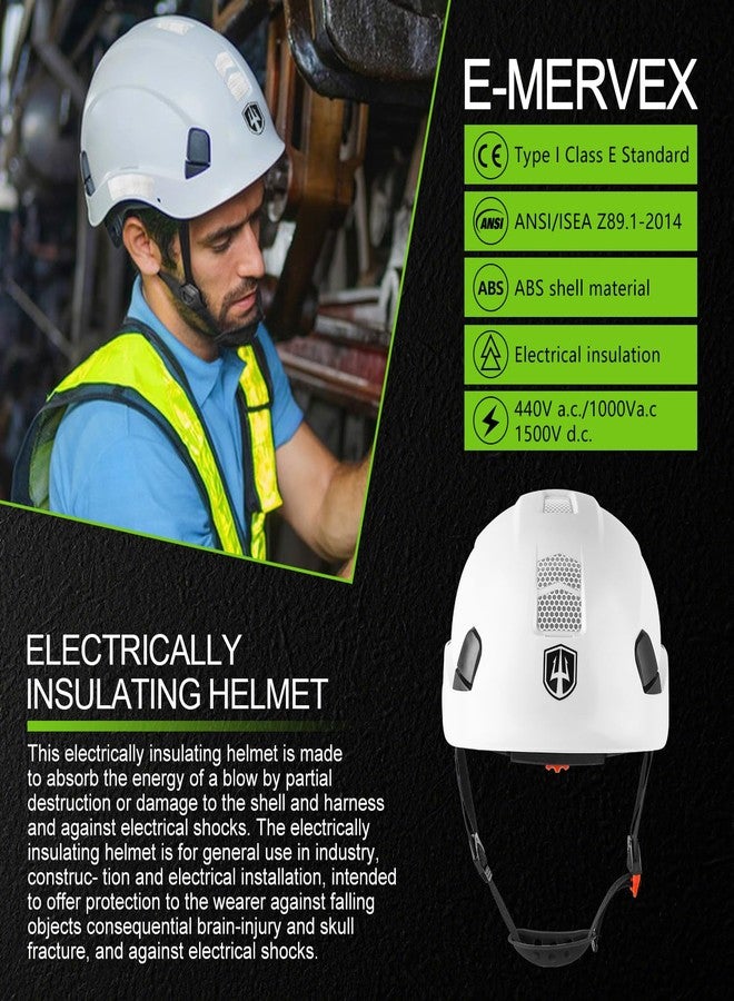 GREEN DEVIL Type 1 Class E Safety Helmet Lightweight Non-Vented White Hard Hat for Men Women - Image 5