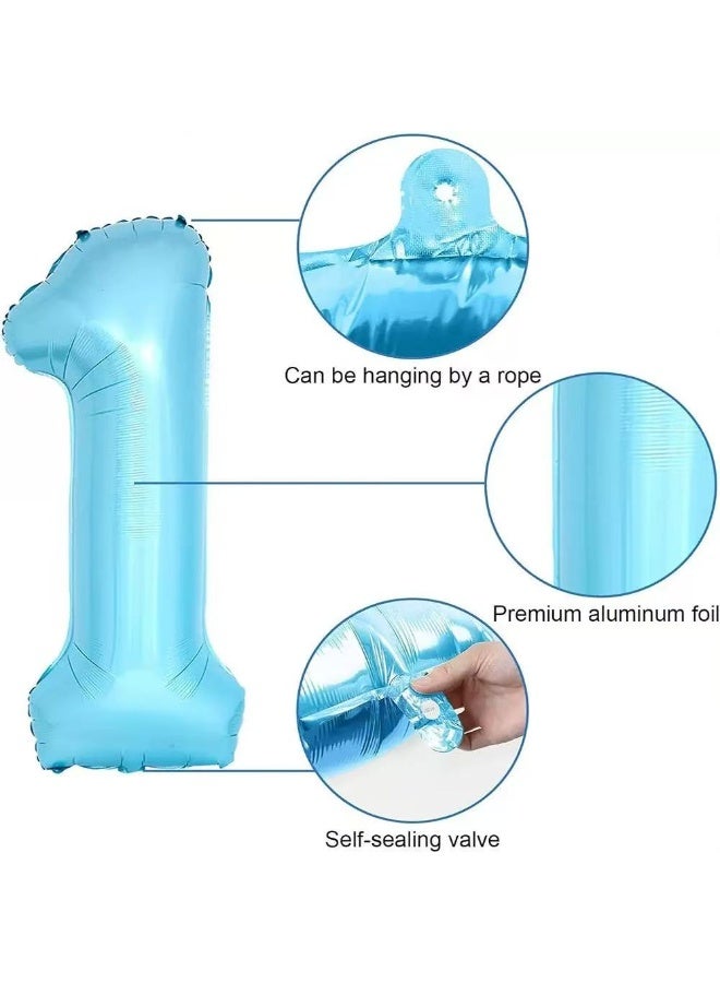 30Pcs 1st Birthday Party Decoration Set – Pastel Balloons, Happy Birthday Banner, Number 1 Foil Balloon, Star & Heart Foil Balloons, Butterfly Stickers for Baby Shower & Kids Birthday - Image 3