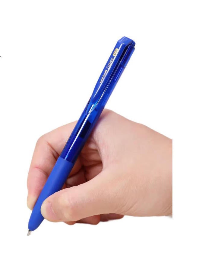 Uni Mitsubishi Umn-155 Low-Damping Retractable Blue Gel Pen, Stylish 0.5Mm Blue Pen, Signature Pen, Business And Student Pen, Water-Based Pen, 3 Pcs - Image 1