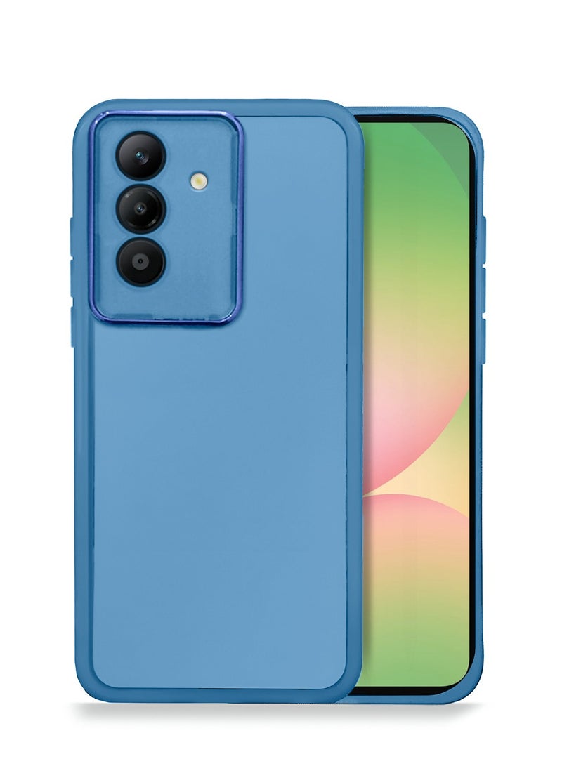 Wtech Samsung Galaxy A56 5G 2025 / Samsung Galaxy A36 5G 2025 Soft Transparent TPU Silicone Ultra Thin Phone Stylish Electroplated Camera Border Back Case Cover - Blue - Image 1