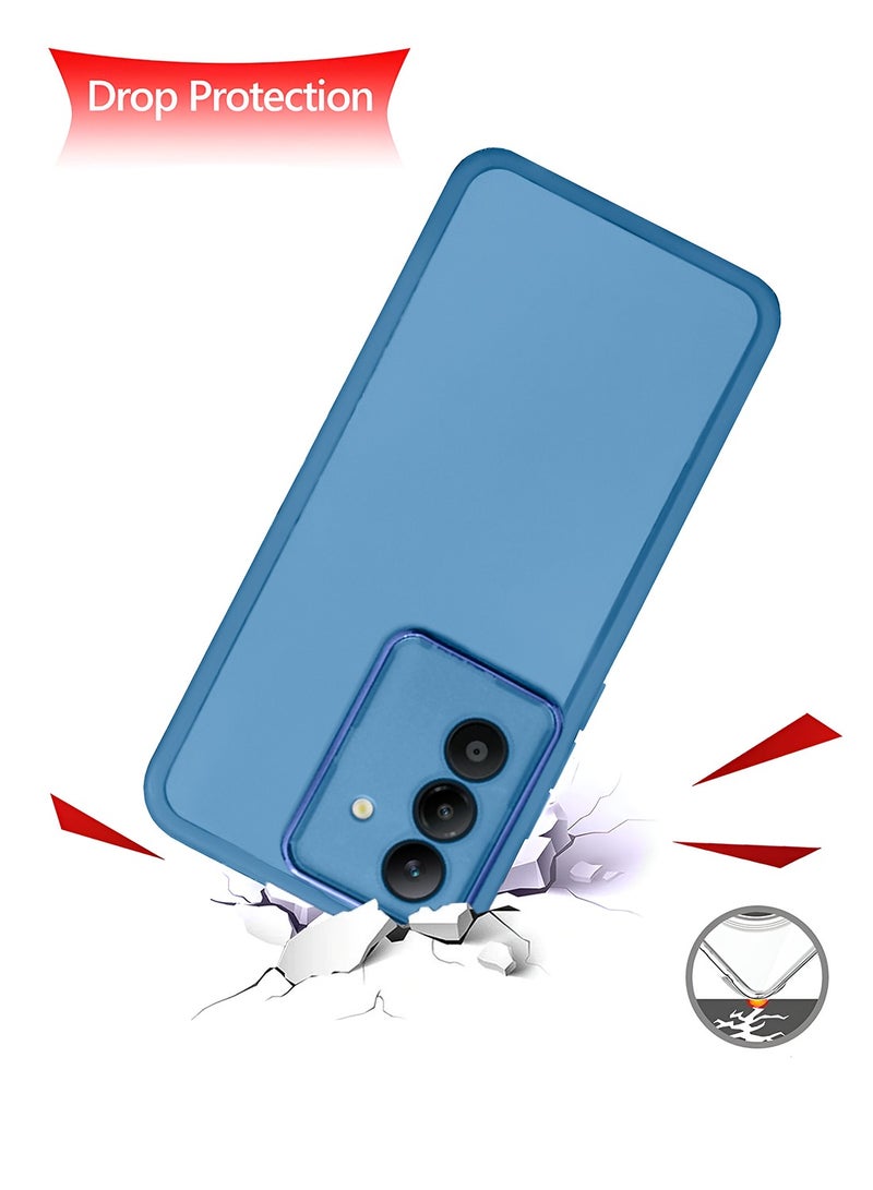 Wtech Samsung Galaxy A56 5G 2025 / Samsung Galaxy A36 5G 2025 Soft Transparent TPU Silicone Ultra Thin Phone Stylish Electroplated Camera Border Back Case Cover - Blue - Image 3