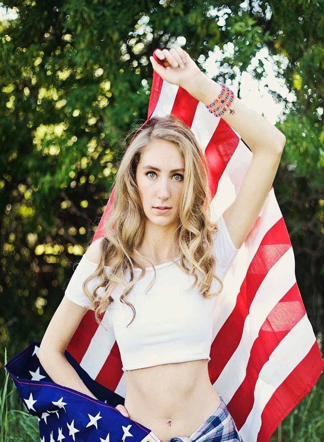 CEALXHENY 3PCS Patriotic Bracelets 4th of July Beaded Stretch Bracelets for Women Enamel American Flag Heart Star Charm Bracelets Independence Day Accessory Gifts - Image 4