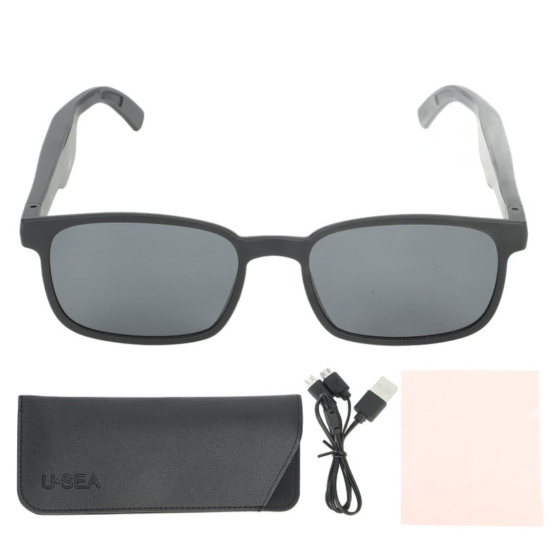 نظارات ذكية X 13 بنمط السماع خارج الأذن - نظارات ذكية لسماع الموسيقى والاتصالات بلوتوث 5.0 - نظارات صوتية سوداء - Image 1