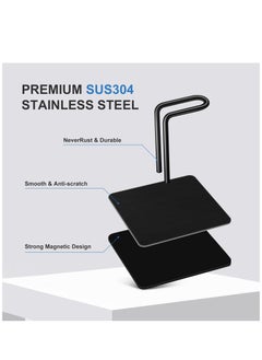 Excefore Strong Magnetic Paper Towel Holder Refrigerator, Upgraded Version Magnet Rv Paper Towel Holder Wall Mount for Fridge and Grill, Pegboard Hanging Paper Towel Holder, Premium Black Stainless Steel  - Image 2