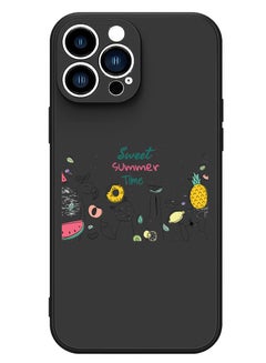 Theodor Protective Slim Fit Case Liquid Silicone Cover with Full Body Protection Anti-Scratch Shockproof Case For iPhone 15 Pro Black - Sweet Summer Time  - Image 1