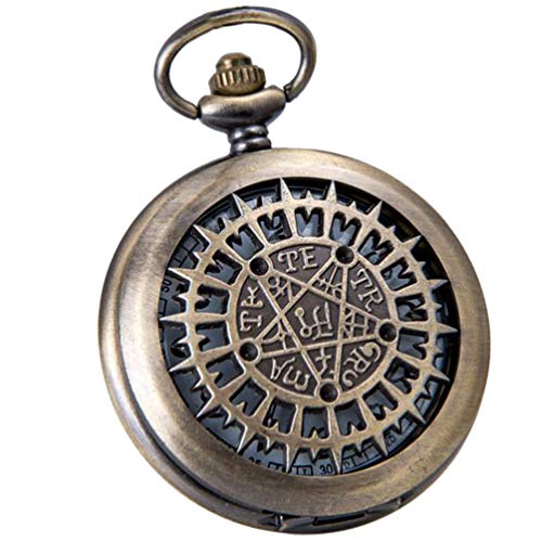 VIGOROSO Mens Pocket Watch Black Butler Antique Hollow Quartz Bronze Steampunk in Box - Image 1