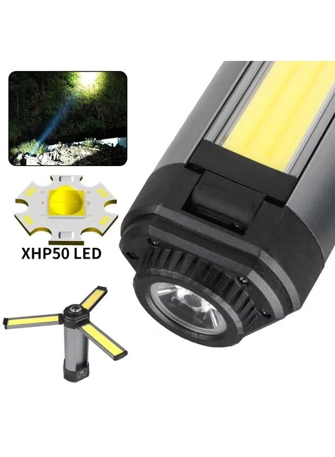 جاجيك High Quality 2000 Lumens Portable Work Light with Type-C Rechargeable Battery, Powerful LED Floodlight with Adjustable Stand, Durable Waterproof Design, Ideal for Outdoor Activities, Garage Work, Emergency Situations, Camping, Construction, and Home Use - Image 3