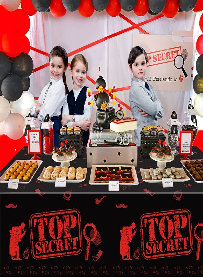 K1tpde 3PCS Spy Party Tablecloths for Kids Birthday Secret Agent Theme Table Covers Spy Plastic Table Cloth Secret Themed Party Decorations for Boys - Image 4