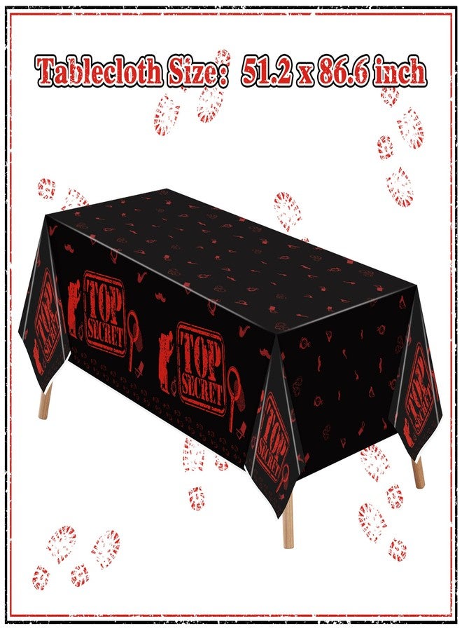 K1tpde 3PCS Spy Party Tablecloths for Kids Birthday Secret Agent Theme Table Covers Spy Plastic Table Cloth Secret Themed Party Decorations for Boys - Image 2