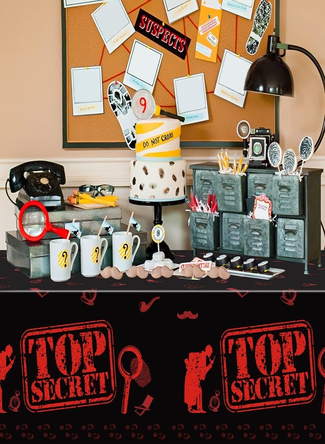 K1tpde 3PCS Spy Party Tablecloths for Kids Birthday Secret Agent Theme Table Covers Spy Plastic Table Cloth Secret Themed Party Decorations for Boys - Image 5
