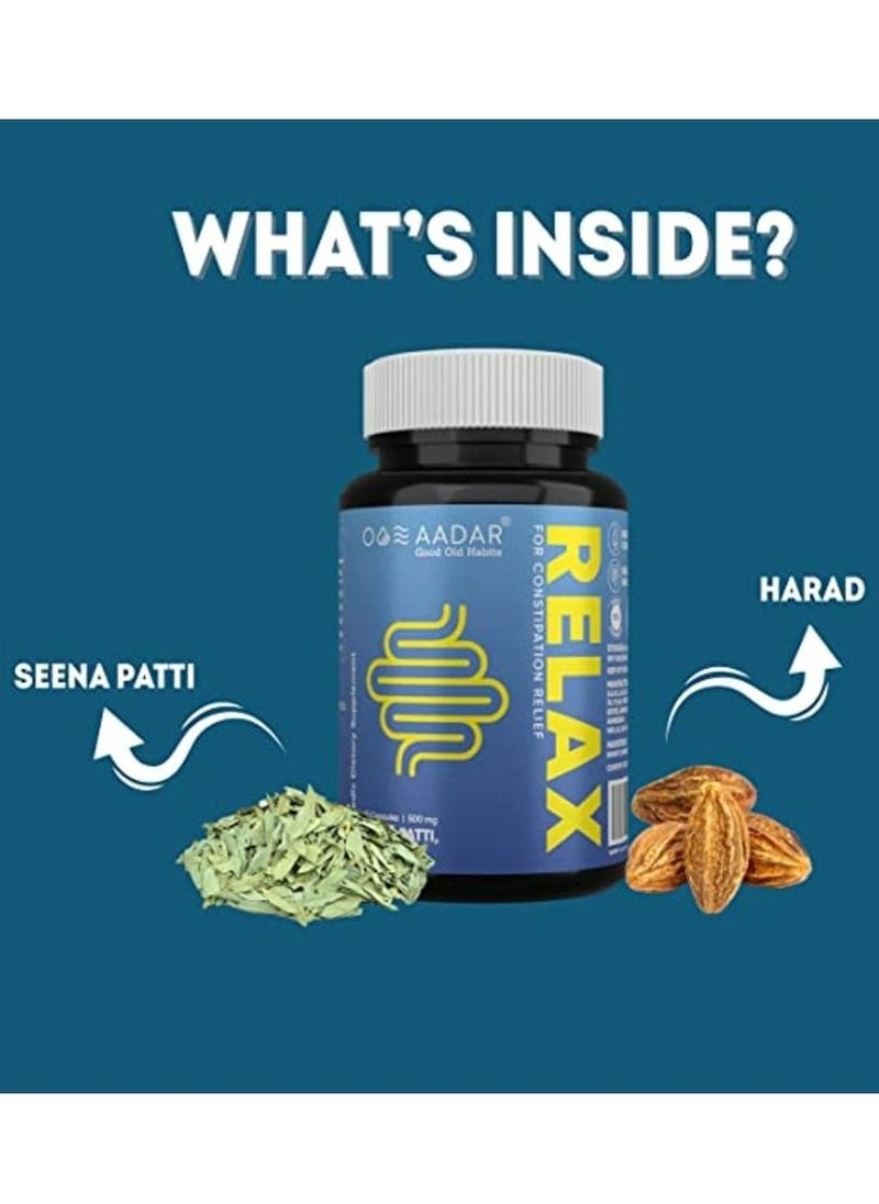 AADAR - Relax Constipation Relief Ayurvedic Digestion Support 60 Capsules - Image 1