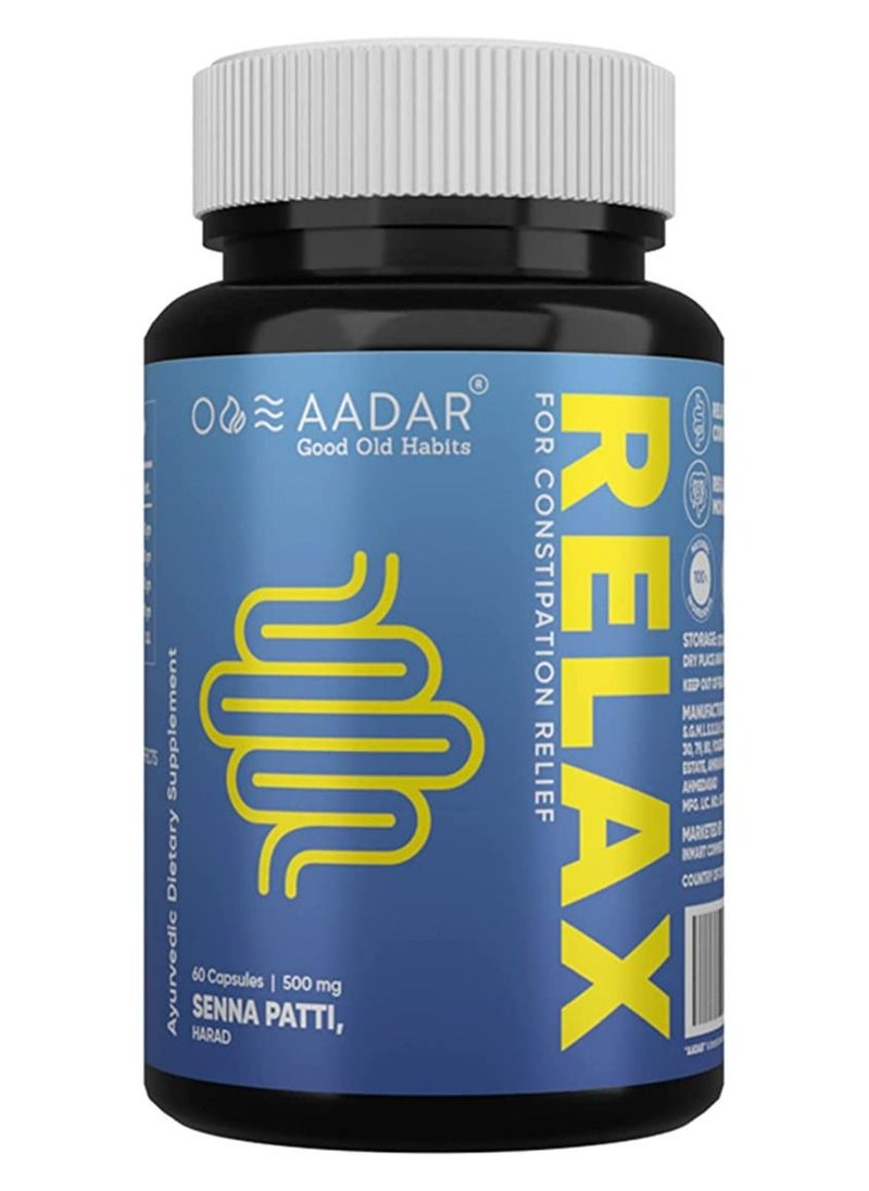 AADAR - Relax Constipation Relief Ayurvedic Digestion Support 60 Capsules - Image 1