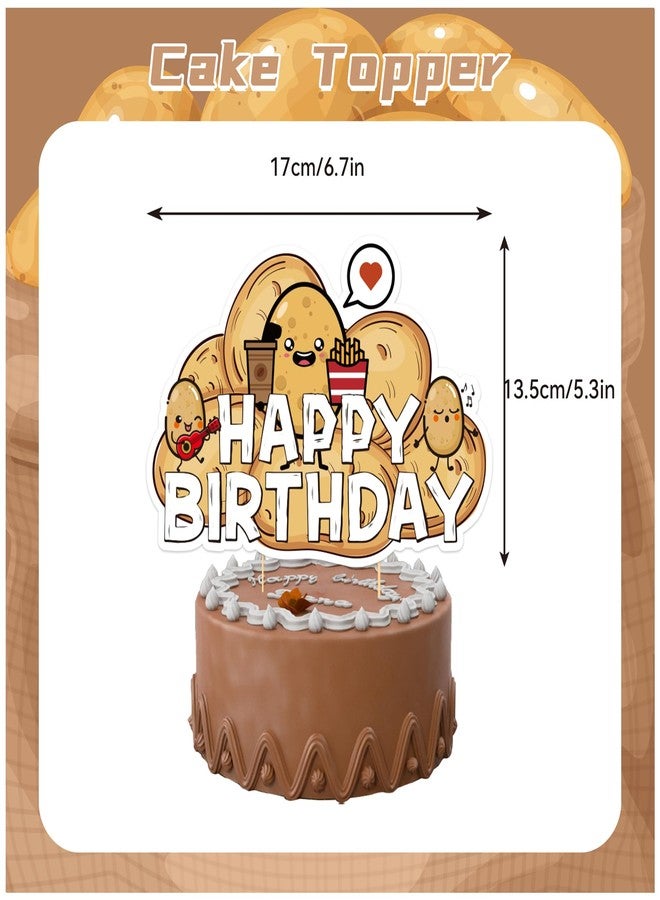 LHDUOFA Potato Party Supplies - Cartoon Birthday Decorations Including Happy Banner, Cake Topper, Cupcake Toppers, Balloons for Baby Shower - Image 4