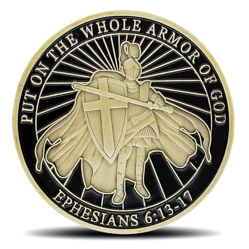 Woerda Armor of God Challenge Coin Ephesians 611 Inspirational Gift for Spiritual Protection Faith - Image 1