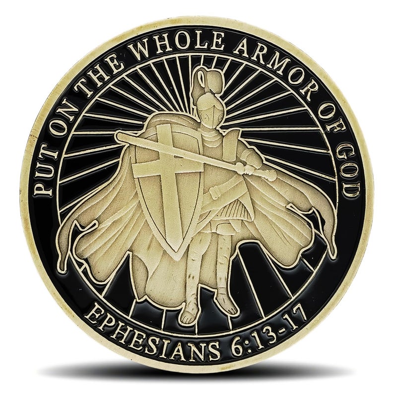 Woerda Armor of God Challenge Coin Ephesians 611 Inspirational Gift for Spiritual Protection Faith - Image 3
