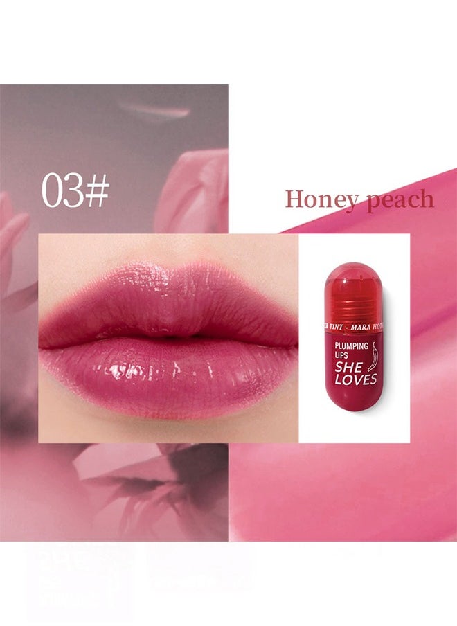 Sheloves - Plumping Lips-Feel The Lip Fiery, Hydrating Lip Care,Buxom Plant Lips Oil, Treatment Serum Volumizing For Dry Cracked Lips,  Plumping Gloss Lips Filler Lip Mask 03# Honey Peach - Image 1