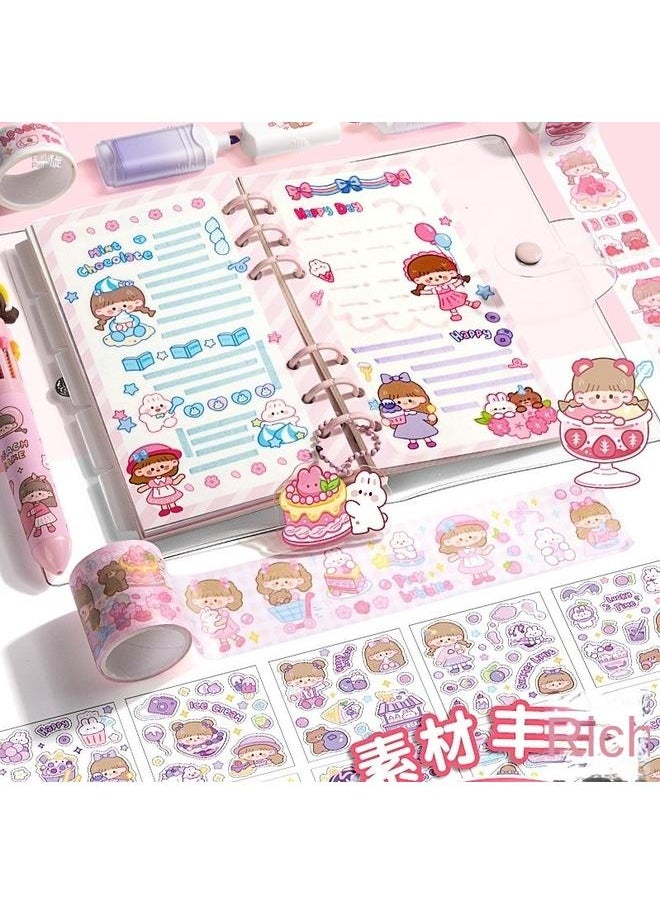 Hand Account Suit Gift Box Girl's Cute Girl's Hand Account Book Walking Stick Book Children's Goo Card Full Set Of Student Stationery Girl's