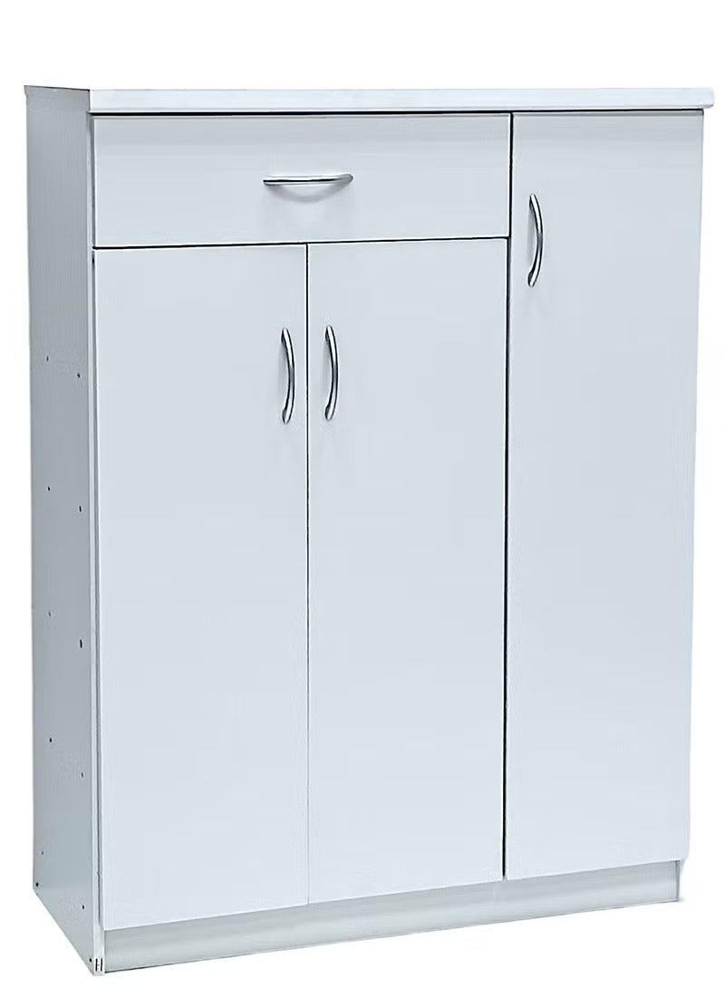 Galaxy Design Wooden Shoe Cabinet with 3 Doors and 1 Drawer, 5-Tier Large Storage Shoe Organizer, Thailand Design, Shoe Rack for Hallway and Living Room, White - Image 1