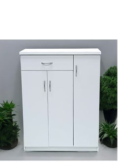 Galaxy Design Galaxy Design Wooden Shoe Cabinet with 3 Doors and 1 Drawer, 5-Tier Large Storage Shoe Organizer, Thailand Design, Shoe Rack for Hallway and Living Room, White  - Image 2