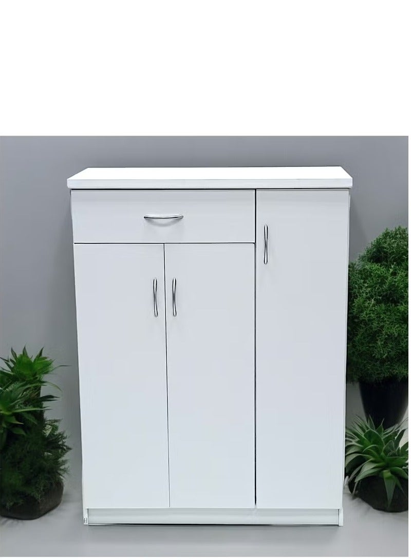 Galaxy Design Wooden Shoe Cabinet with 3 Doors and 1 Drawer, 5-Tier Large Storage Shoe Organizer, Thailand Design, Shoe Rack for Hallway and Living Room, White - Image 2