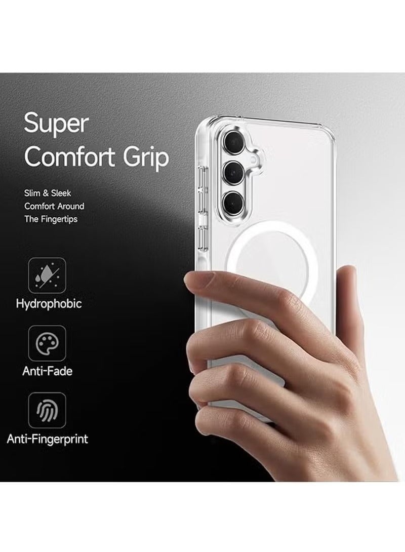 Samsung Galaxy A55 5G Case [Compatible with Magsafe Wireless Charging] Yellowing Resistant Magnetic Back Cover Clear Samsung Galaxy A55 Rugged Best Phone Case  - Image 3