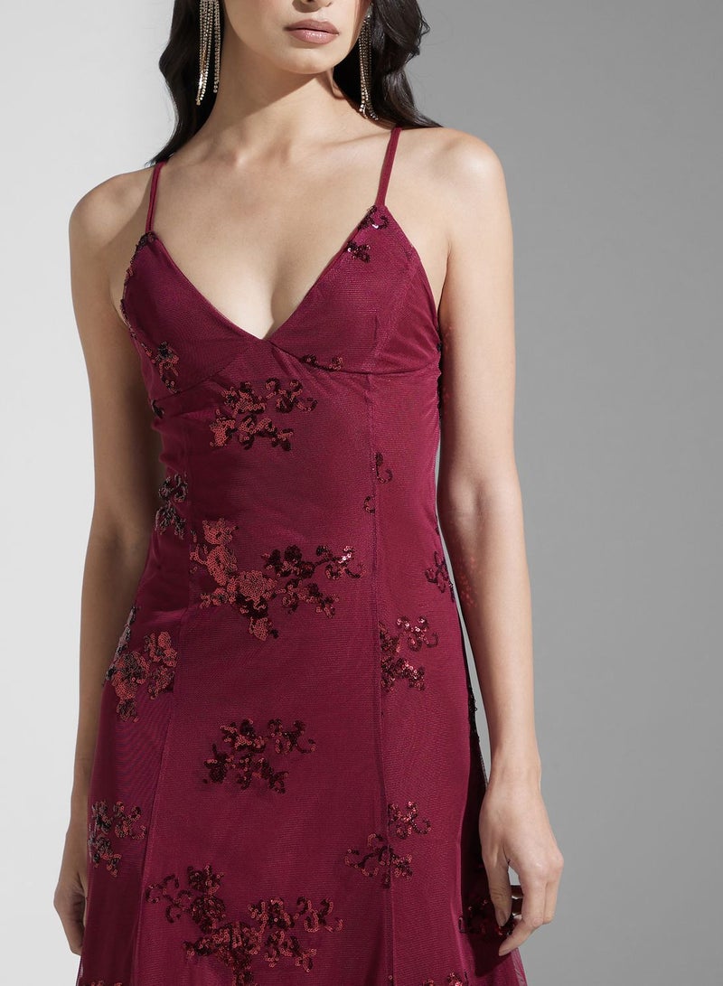 ELLA Floral Sequin Dress - Image 3