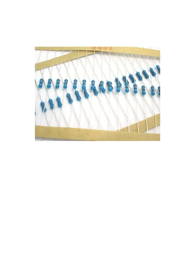 1/4W Metal Film Resistor, 5 Colour Ring Band 1% Ω Ohms Tolerance, For Electrical DIY Pack of 50 (1/4W 11KΩ (11000ohms))  - Image 1