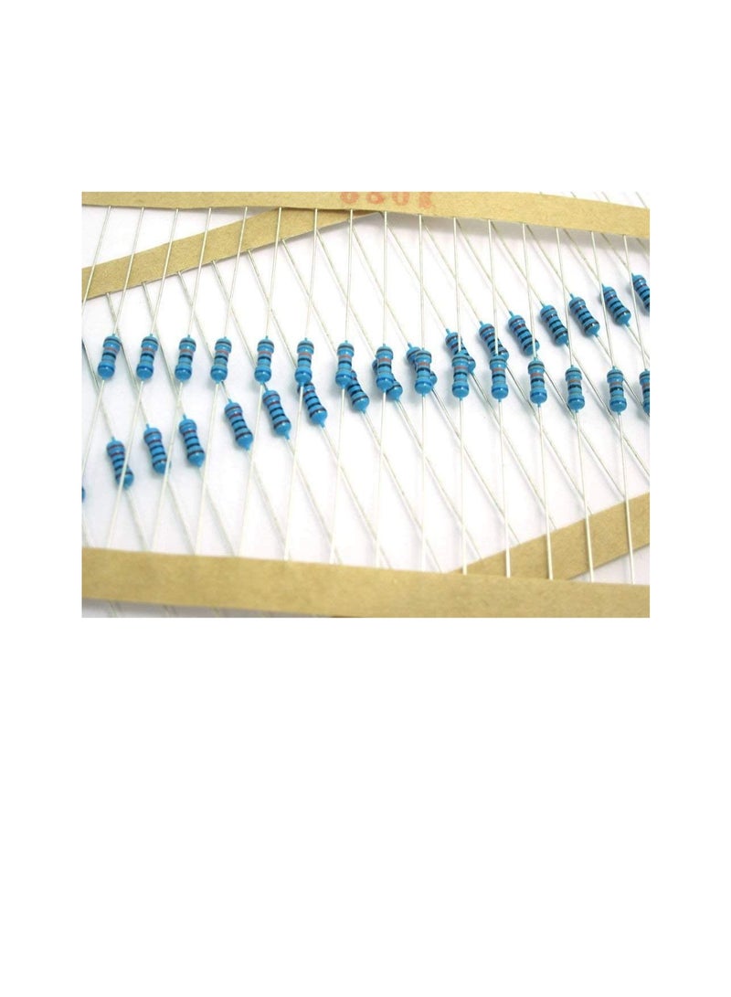 1/4W Metal Film Resistor, 5 Colour Ring Band 1% Ω Ohms Tolerance, For Electrical DIY Pack of 50 (1/4W 11KΩ (11000ohms))  - Image 2