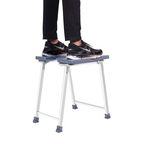 NEOSAFE Foldable 202-Grade Stainless Steel Commode Chair, Portable Toilet Stool with Anti-Slip Rubber Feet, 100 kg Weight Capacity, Stable & Easy-Clean Bathroom Aid for Elderly, Disabled & Patients - Image 4