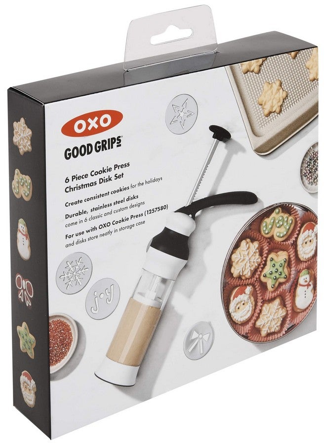 OXO Good Grips Cookie Press Holiday Disk Set, Metallic - Image 4