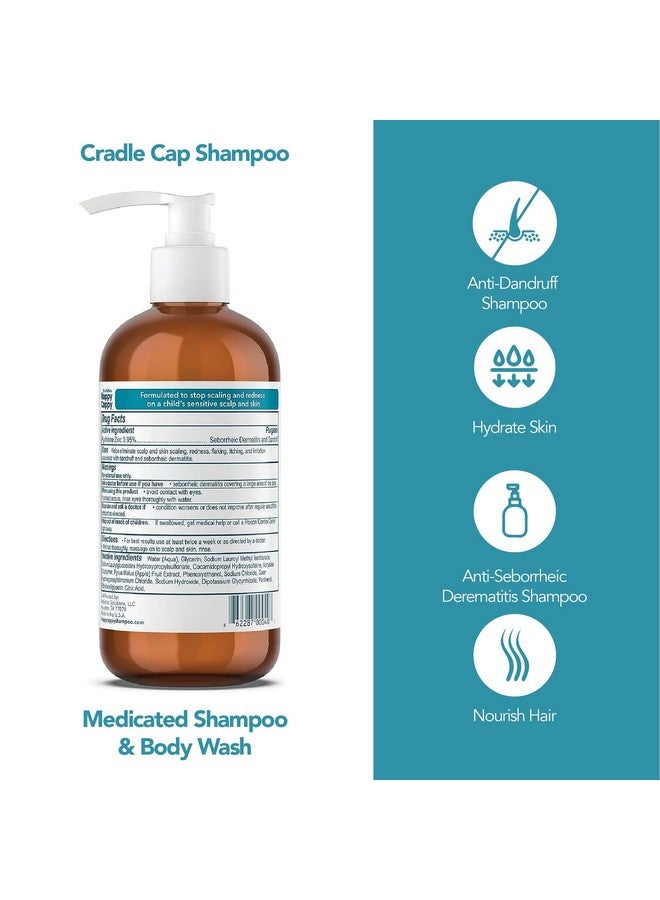 هابي كوبي شامبو وغسول للجسم طبي من دكتور إيدي من هابي كابي - شامبو مضاد للقشرة للأطفال، يساعد في علاج قشرة الرأس والتهاب الجلد الدهني، يقلل الاحمرار، تم اختباره من قبل أطباء الجلدية، خالٍ من العطور - 8 أونصة سائلة (عبوة من قطعتين) - Image 1