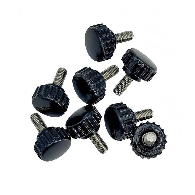 heyday M5x12mm 304 Stainless Steel Threaded Knurled Thumbscrew Screw on Knobs Grips Black Round Clamping Screw, Black(20 Pcs) - Image 3