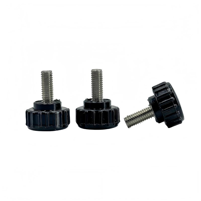 heyday M5x12mm 304 Stainless Steel Threaded Knurled Thumbscrew Screw on Knobs Grips Black Round Clamping Screw, Black(20 Pcs) - Image 1
