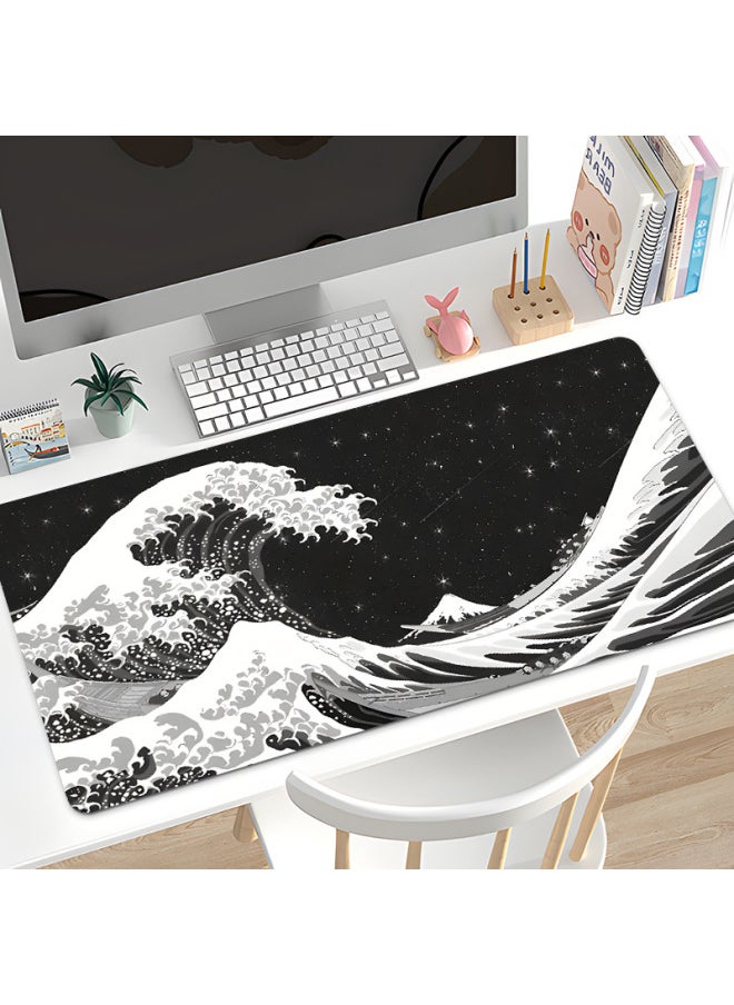 Generic - Explosions Creative Texture Lines Abstract Painting Large Flat Rubber Mouse Pad Non-slip Heat Map Wholesale-Color:800*300*2mm-Pattern:FK883 - Image 1