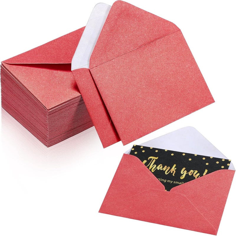 Yahenda 200 Count Red Mini Gift Card Envelopes Bulk Wedding Pocket Small Business Paper Envelopes Gift Card Sleeves Greeting Tiny Pocket 4 x 2.7 Inch for Mother's Day Graduation Engagement Birthdays - Image 1