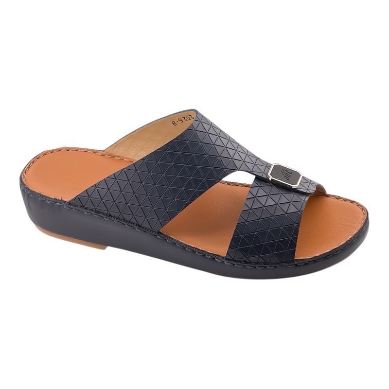 إيت صندل عربي يدوي الصنع للرجال من AET | شبشب رجالي خارجي | شبشب مفتوح من الأمام للاستخدام اليومي | جلد بقر عربي أصلي مع ابزيم| تصميم عربي جديد | نعل داخلي بني| مريح وخفيف الوزن - Image 1