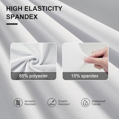 Trlyc 100 Pcs Spandex Chair Covers for Dining Chairs Stretch Polyester Dining Chairs Slipcovers for Wedding Party Decor Banquet Flat-Front Chair Cover (White) - Image 2
