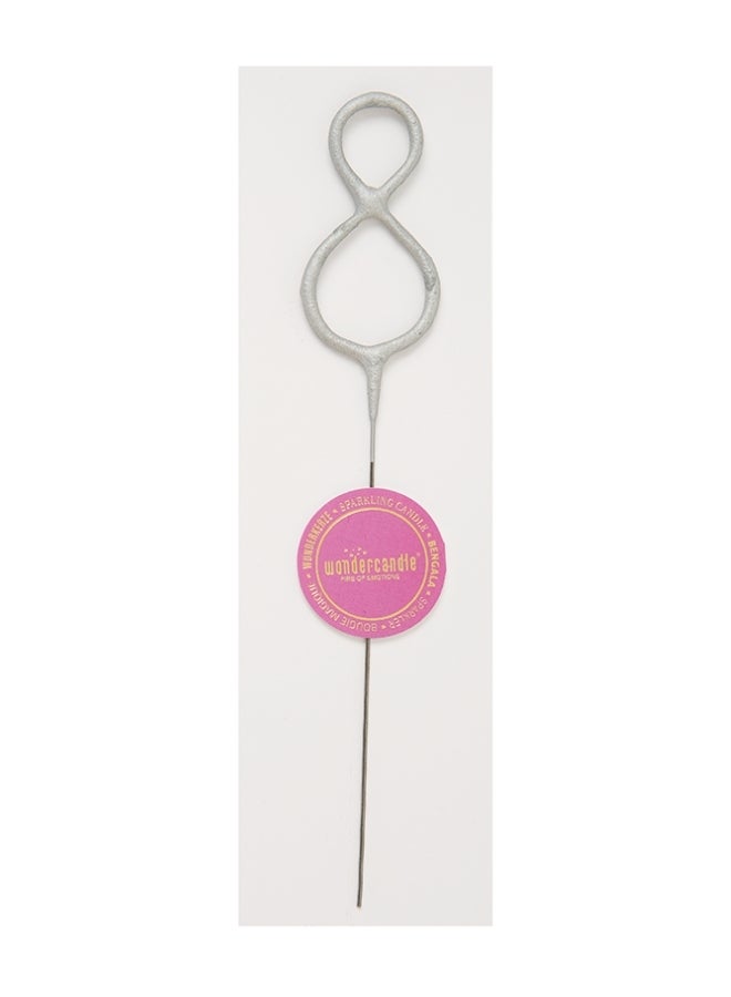 Wondercandle Silver Sparkler Candle - Number 8 - Image 3