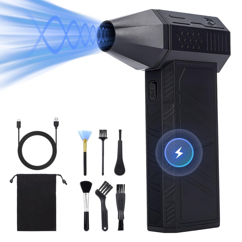 Turbo Fan for Car Portable Handheld Blower 130000 RPM HighSpeed Air Duster for Detailing Computer Keyboard Cleaning Camera Lens Dust Removal