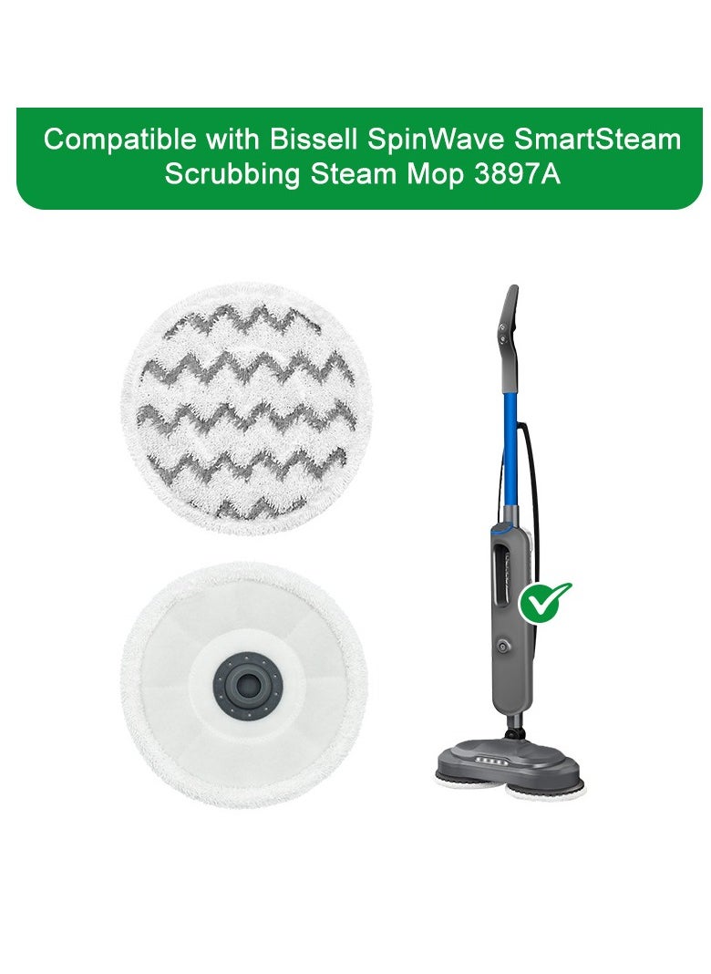 Generic - 2-Piece Cloth Set Replacement for  Bissell SpinWave Smart Steam 3897A 3712 3712W Scrubbing Steam Mop with Rotating Mop Pads - Image 1