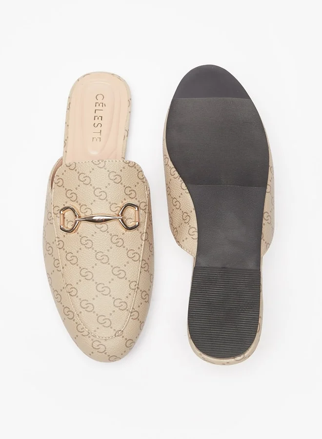 سيليست Women All Over Logo Print Slip On Mules