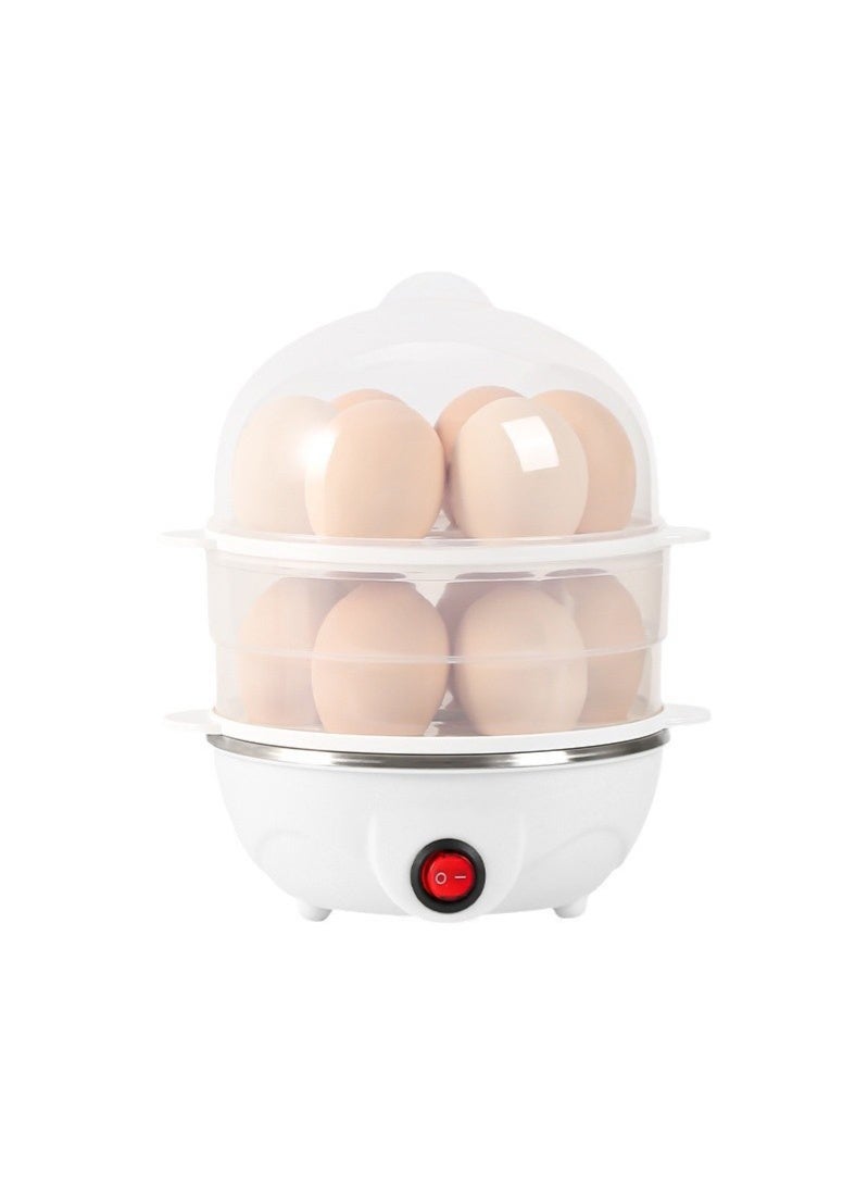 Electric Egg Cooker 7 Eggs Double Layer Steamer | 350W Multi-Function Food Steamer | Fast Heating Egg Boiler with Auto Shut-Off | Compact Dual Layer Kitchen Appliance for Eggs, Vegetables, Corn & Dumplings - Image 1
