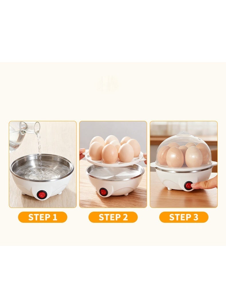 Electric Egg Cooker 7 Eggs Double Layer Steamer | 350W Multi-Function Food Steamer | Fast Heating Egg Boiler with Auto Shut-Off | Compact Dual Layer Kitchen Appliance for Eggs, Vegetables, Corn & Dumplings - Image 5