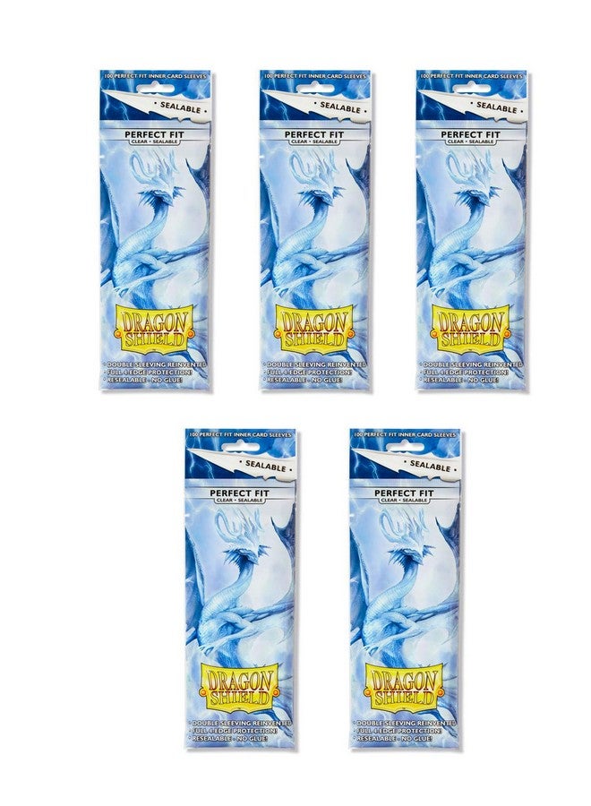 Dragon Shield 100 Standard Size Clear Resealable Sleeves (5 Packs) - Image 1