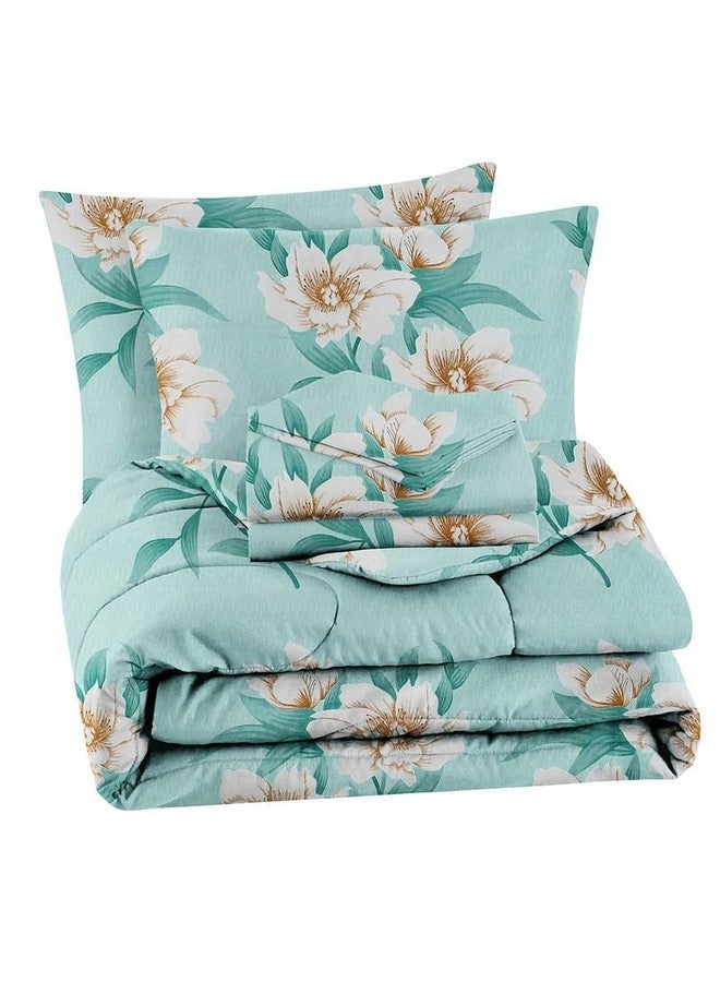 VAS COLLECTIONS VAS COLLECTIONS Super Soft Glace Cotton King Size AC Comforter Wedding Gift Set (with Bag) for Double Bed with 1 Flat Bedsheet and 2 Pillow Cover Pastel Colours Light Green (4PC Comforter Set) - Image 1