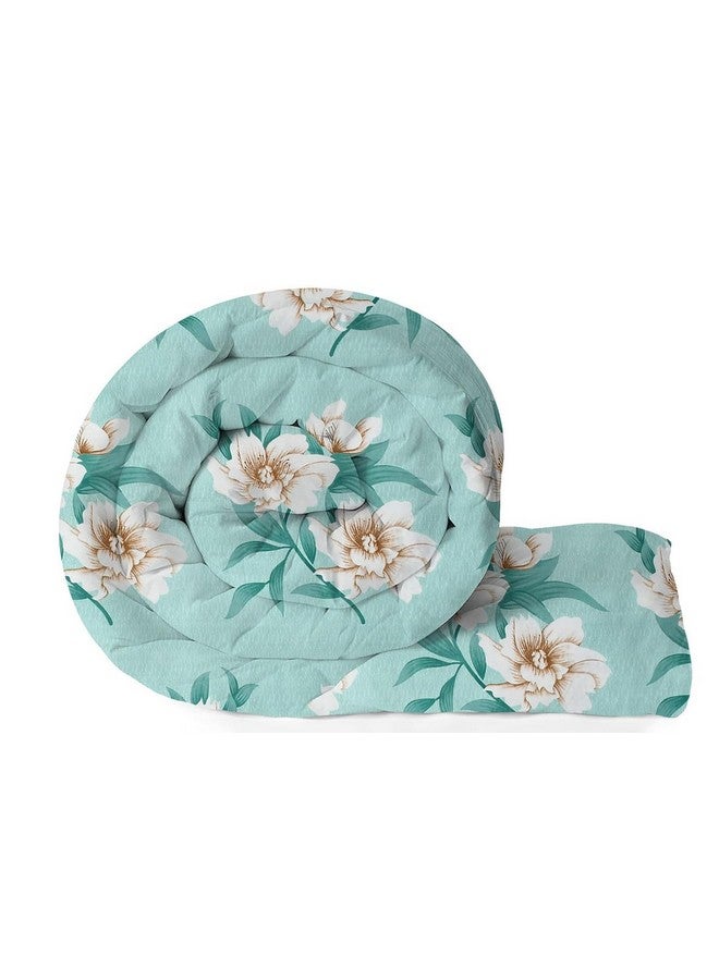 VAS COLLECTIONS VAS COLLECTIONS Super Soft Glace Cotton King Size AC Comforter Wedding Gift Set (with Bag) for Double Bed with 1 Flat Bedsheet and 2 Pillow Cover Pastel Colours Light Green (4PC Comforter Set) - Image 2