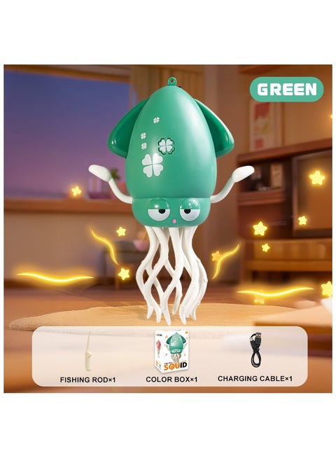 Electric Dancing Octopus Toy, Crawling Dancing Automatic Obstacle Avoidance Octopus Sensor Toy, Creative Magic Crazy 8 Leg Action Obstacle with LED Lights & Music, Self-Navigating (Green)