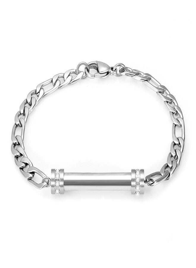 Minicremation Cylinder Cremation Bracelet for Ashes Urn Jewelry Stainless Steel Memorial Bracelet Keepsake Urn Bangle Ashes Holder (Silver) - Image 1
